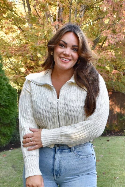 CREAM COLLARED CARDIGAN