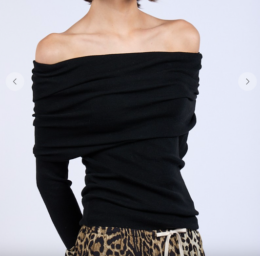 BLACK OFF THE SHOULDER TOP