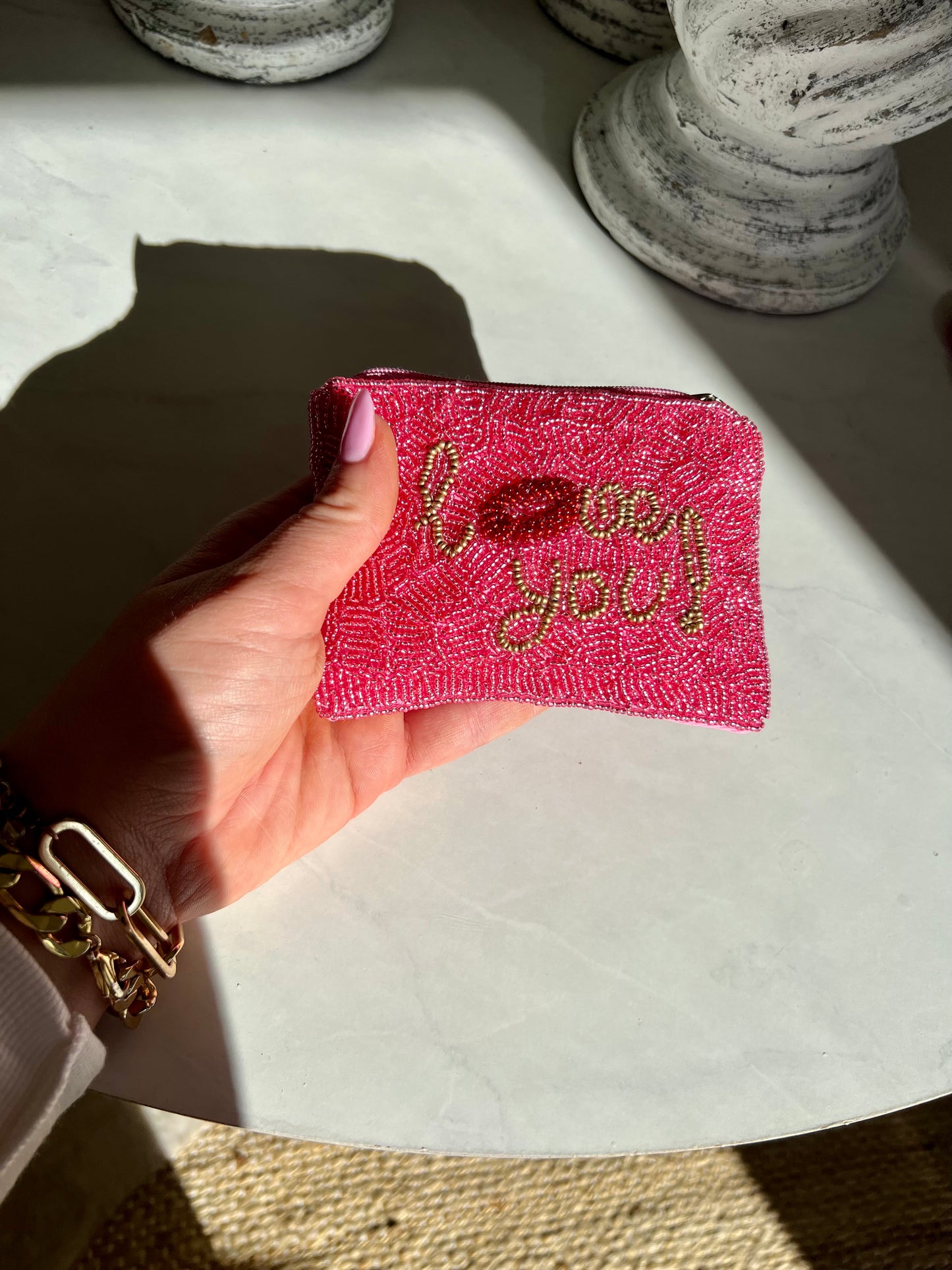 LOVE YOU BEADED WALLET