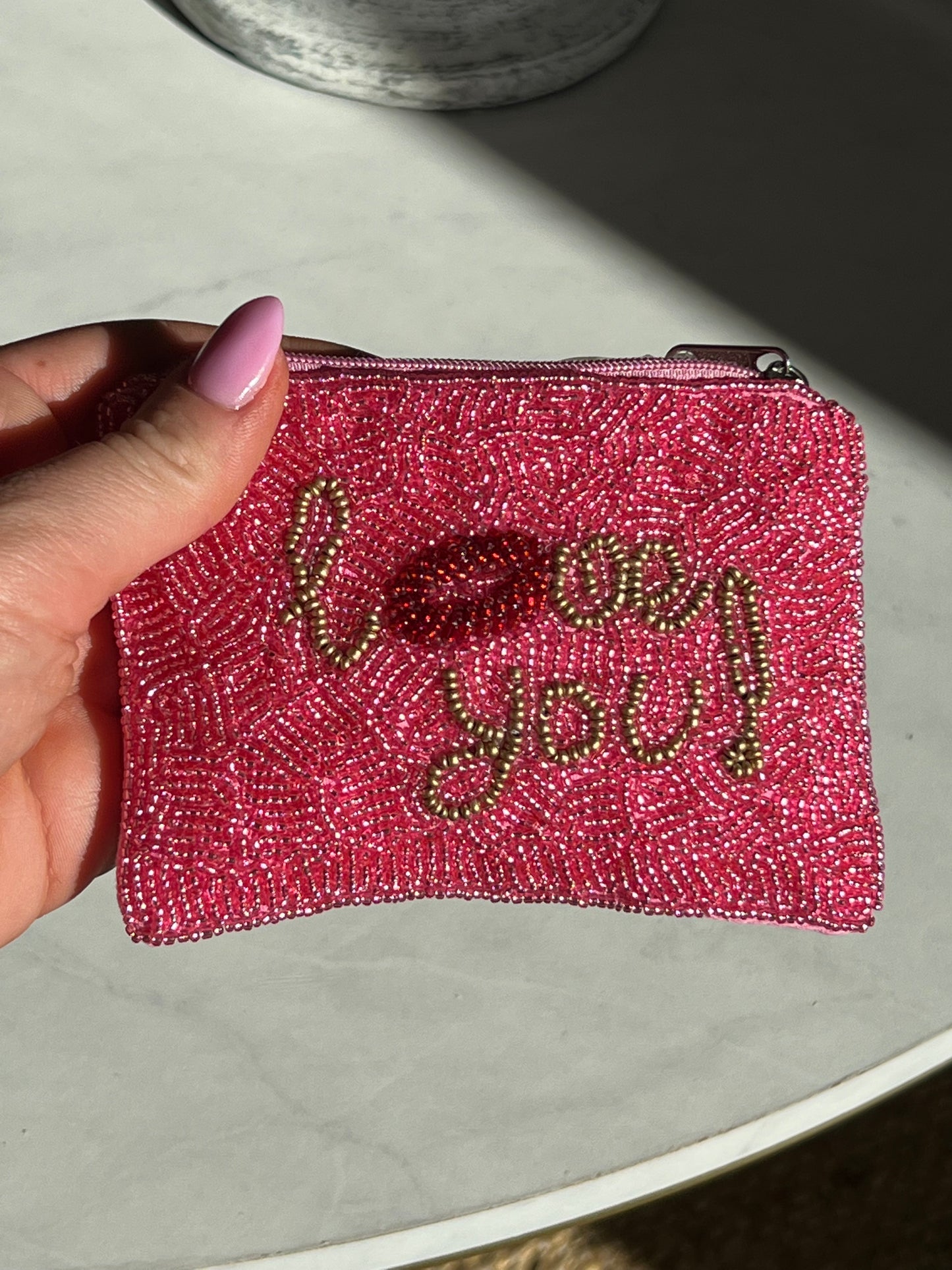 LOVE YOU BEADED WALLET