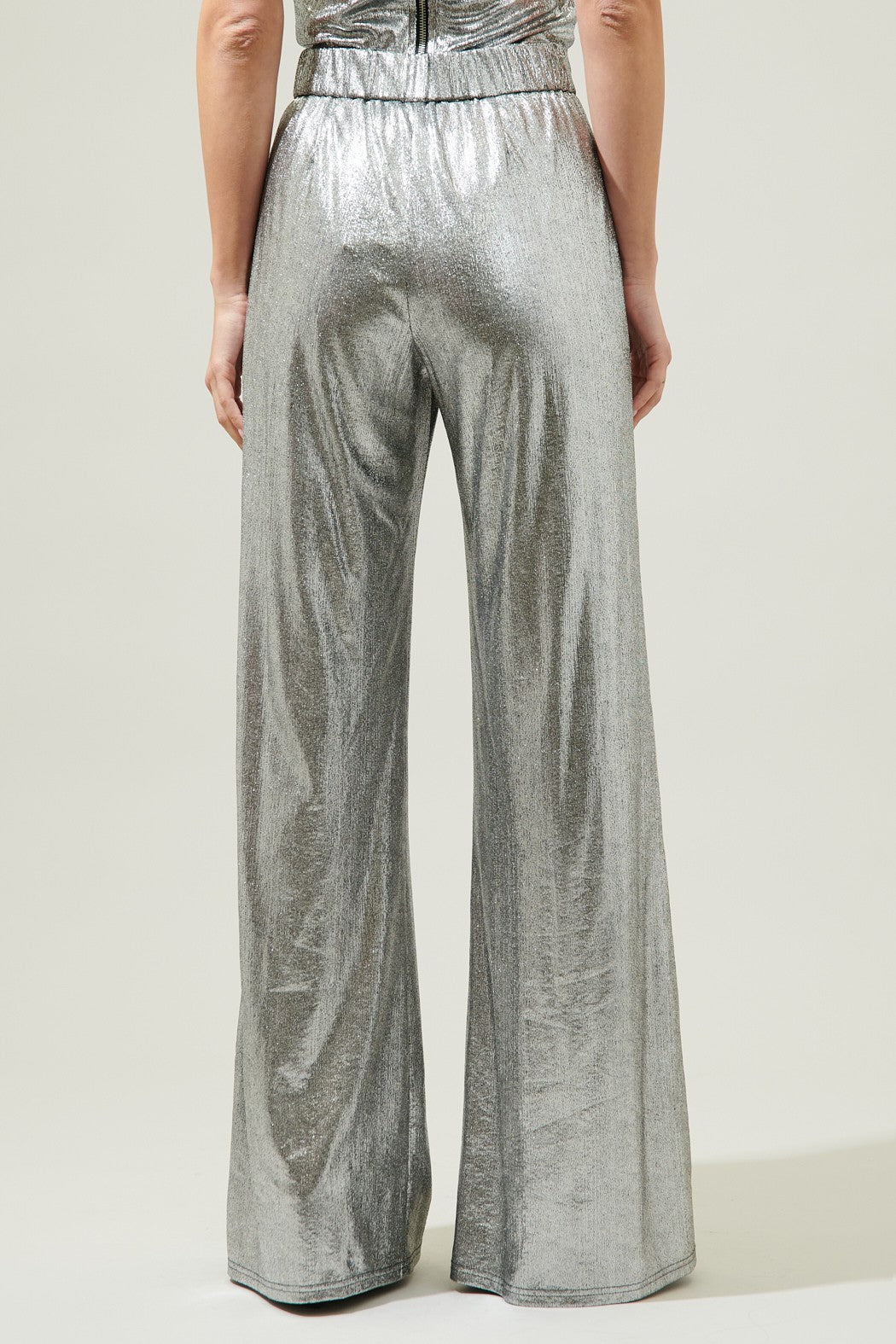 METALLIC SILVER PANTS