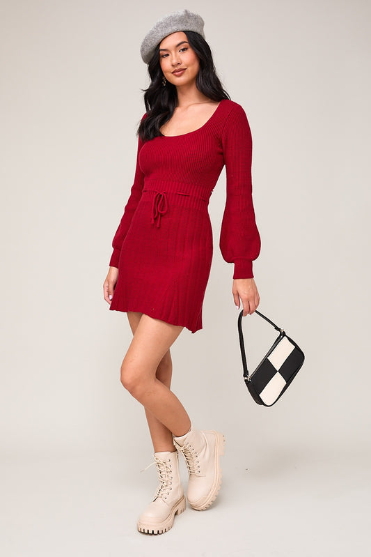 RED SWEATER DRESS