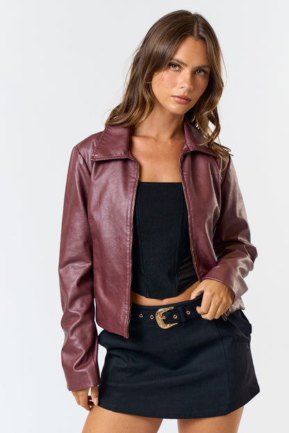 BURGUNDY LEATHER JACKETS