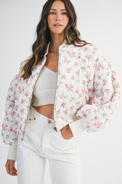 FLORAL BOMBER JACKET