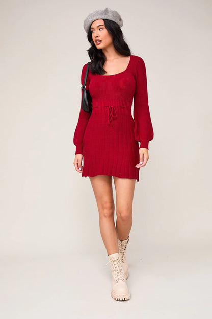 RED SWEATER DRESS