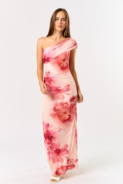 PINK FLORAL MAXI DRESS