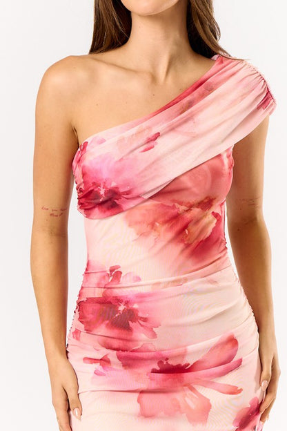 PINK FLORAL MAXI DRESS