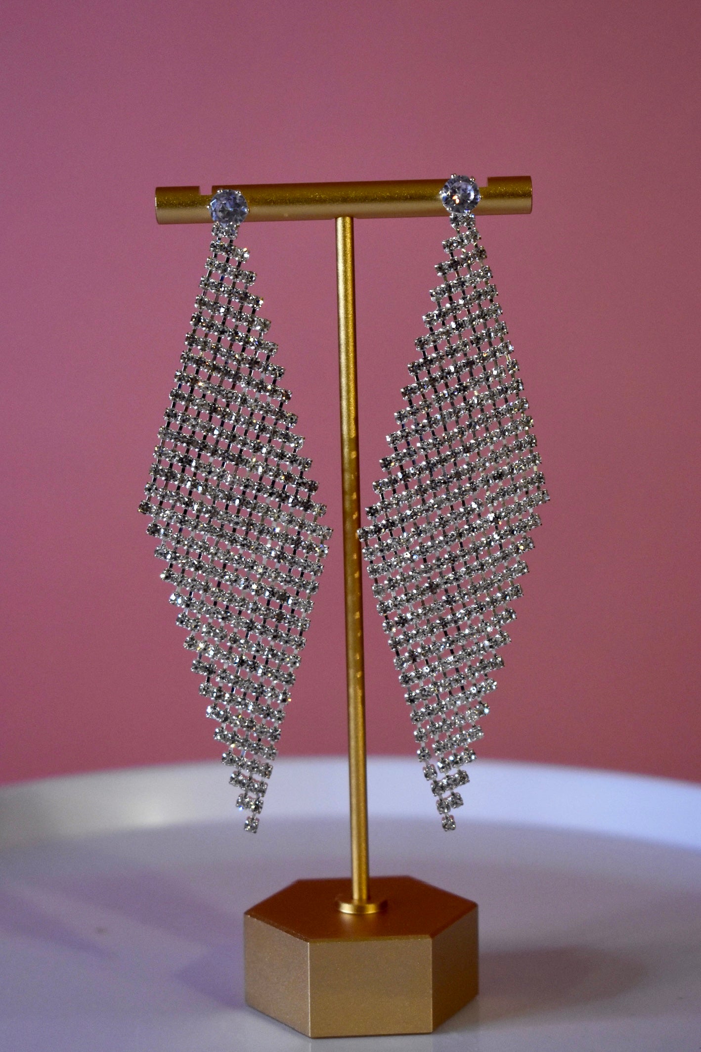 RHINESTONE TASSLE EARRINGS