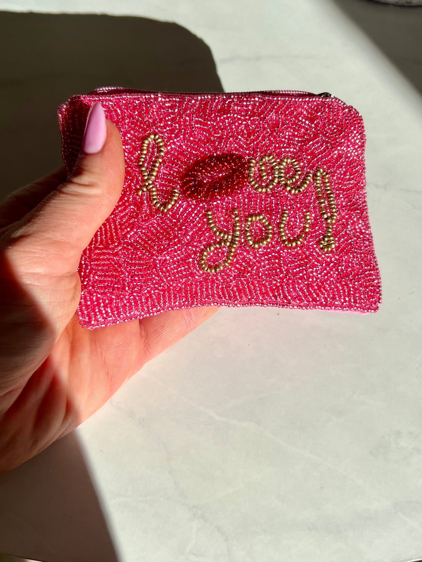 LOVE YOU BEADED WALLET
